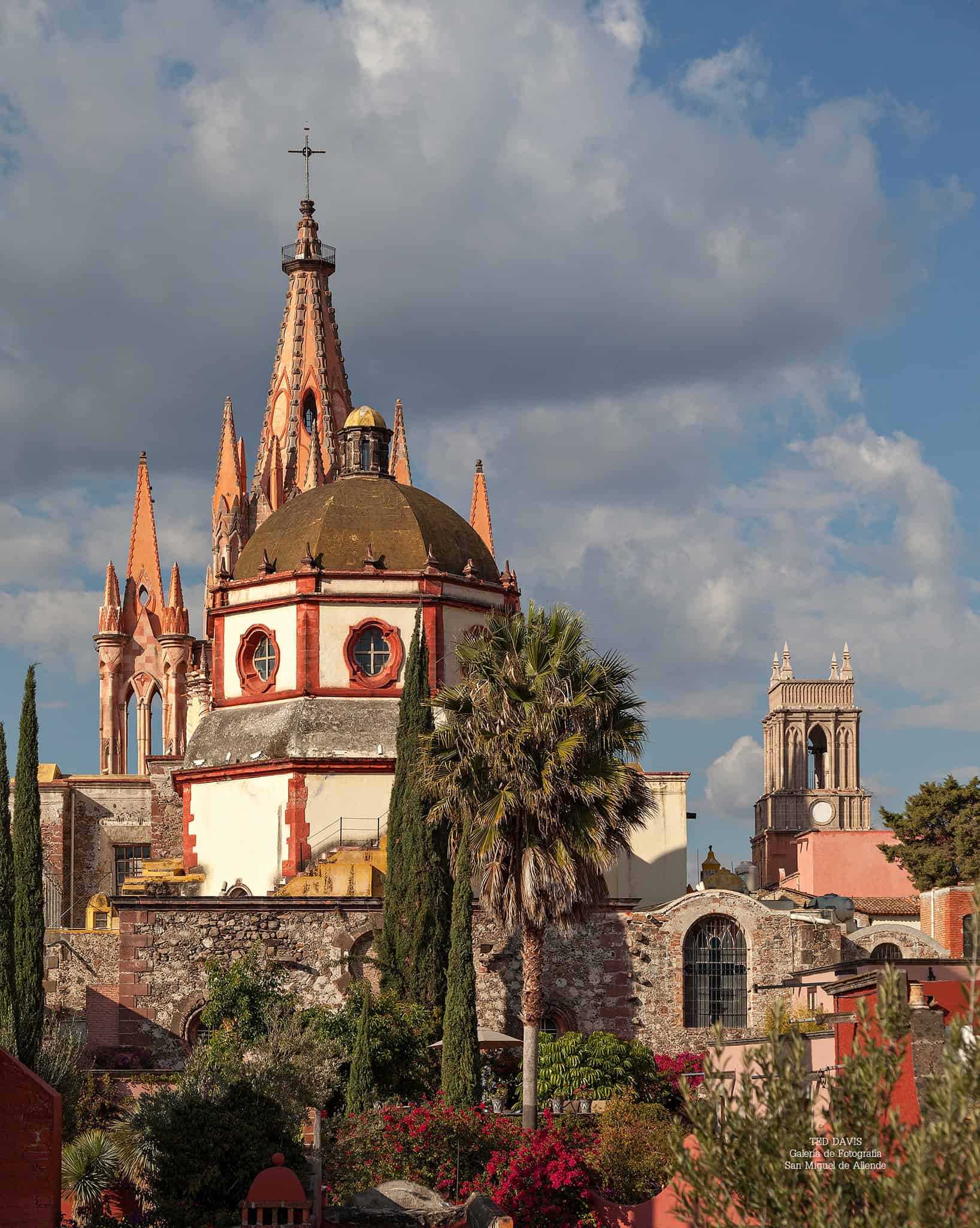 Bright church spires and lush greenery highlight the beauty of San Miguel de Allende's cultural landmarks.